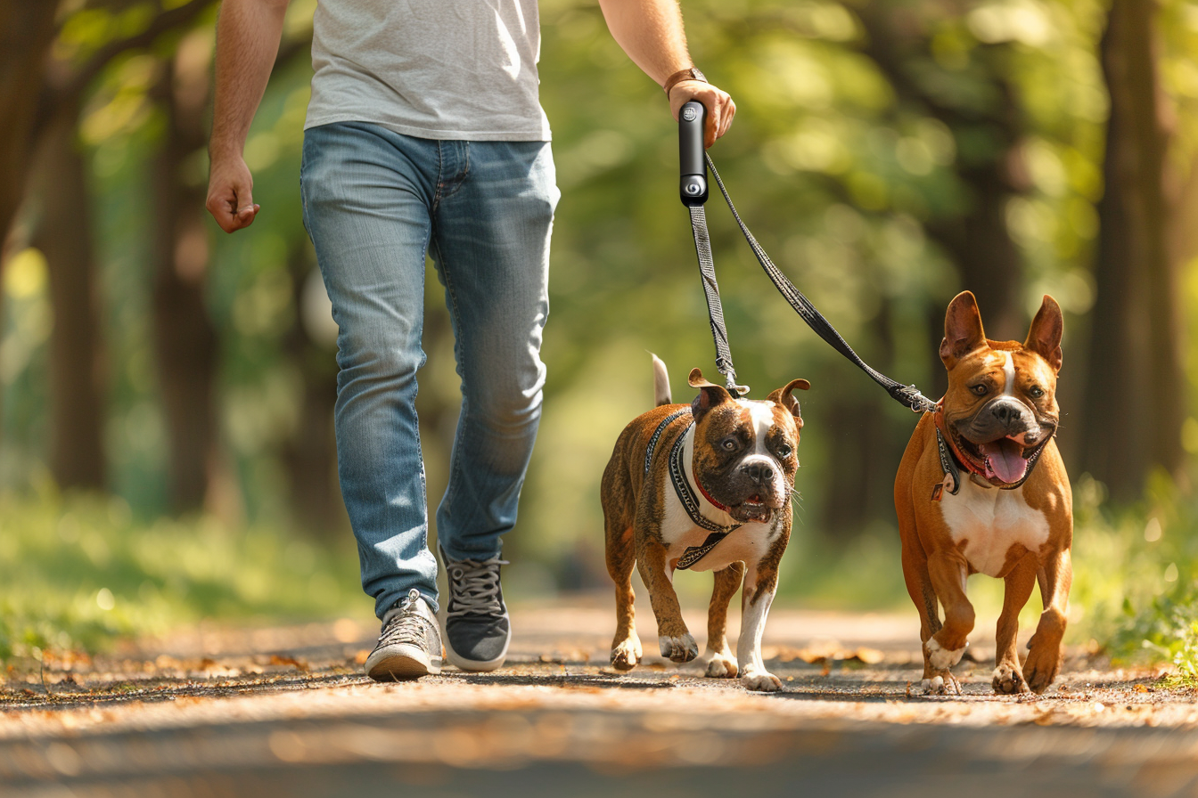 laisse double enrouleur pour chien