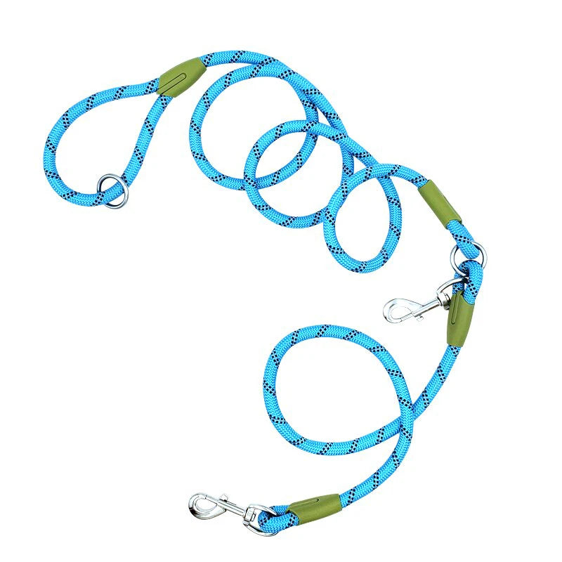 laisse corde mains libres bleu