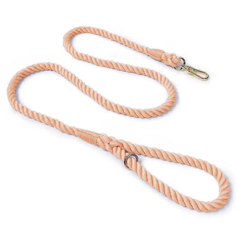 laisse corde tressee mousqueton naturel