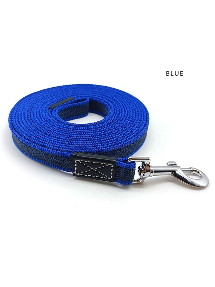 laisse nylon anti derapant bleu