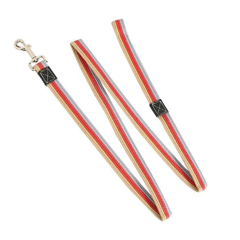 Laisse en nylon motif bande 2 m rouge
