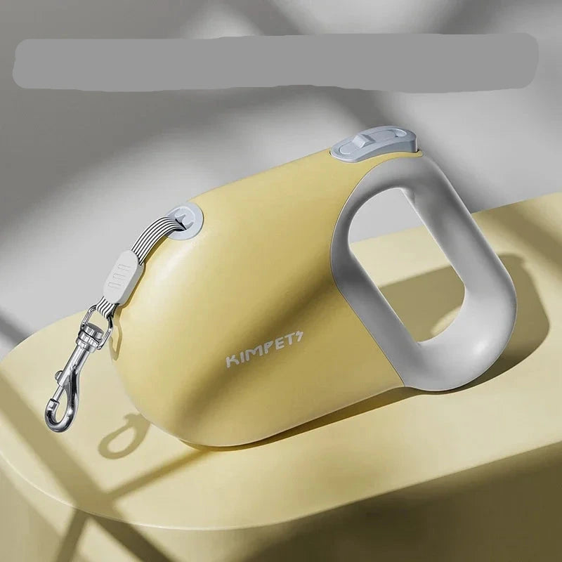 Laisse nylon enrouleur design jaune