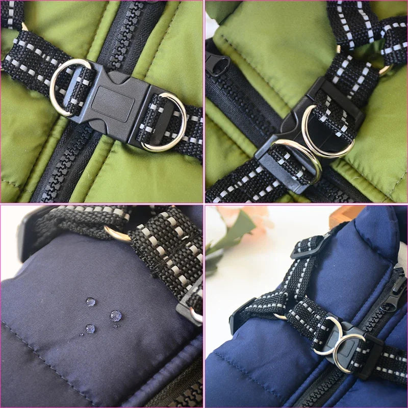Manteau chaude imperméable pour chien details