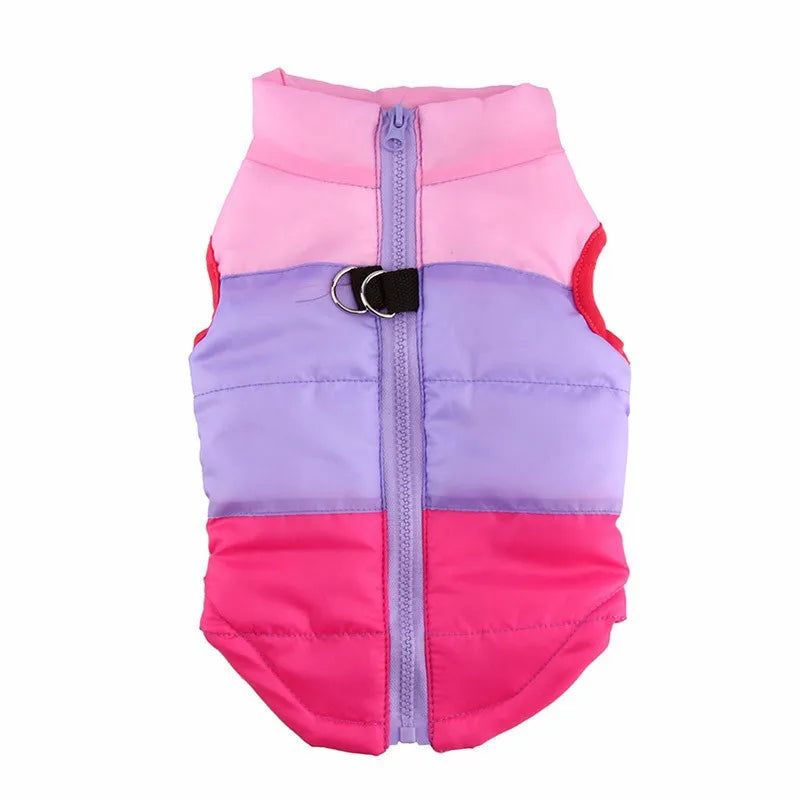 Manteau pour chiens hiver motifs rose mauve et fushia