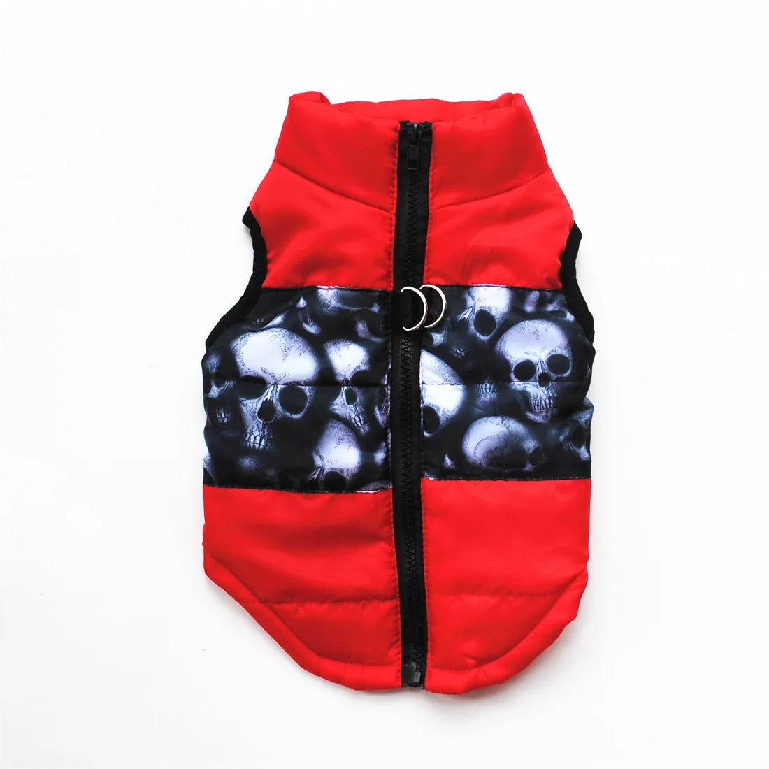 Manteau pour chiens hiver motifs rouge tête de mort