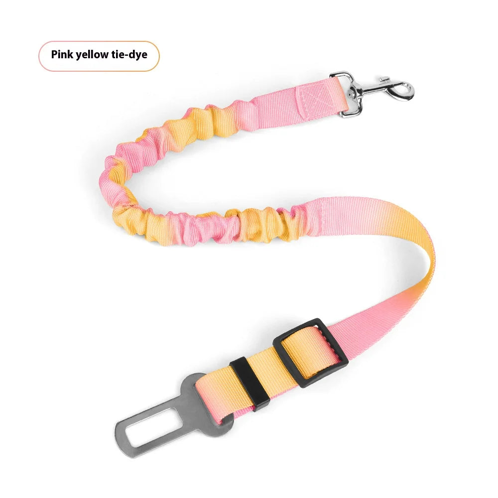 ceinture de sécurité pour chien voiture rose orange