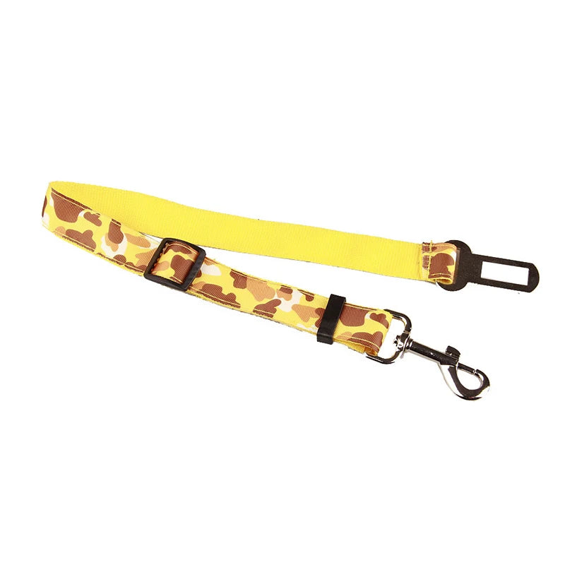 ceinture de securite reglable camouflage jaune