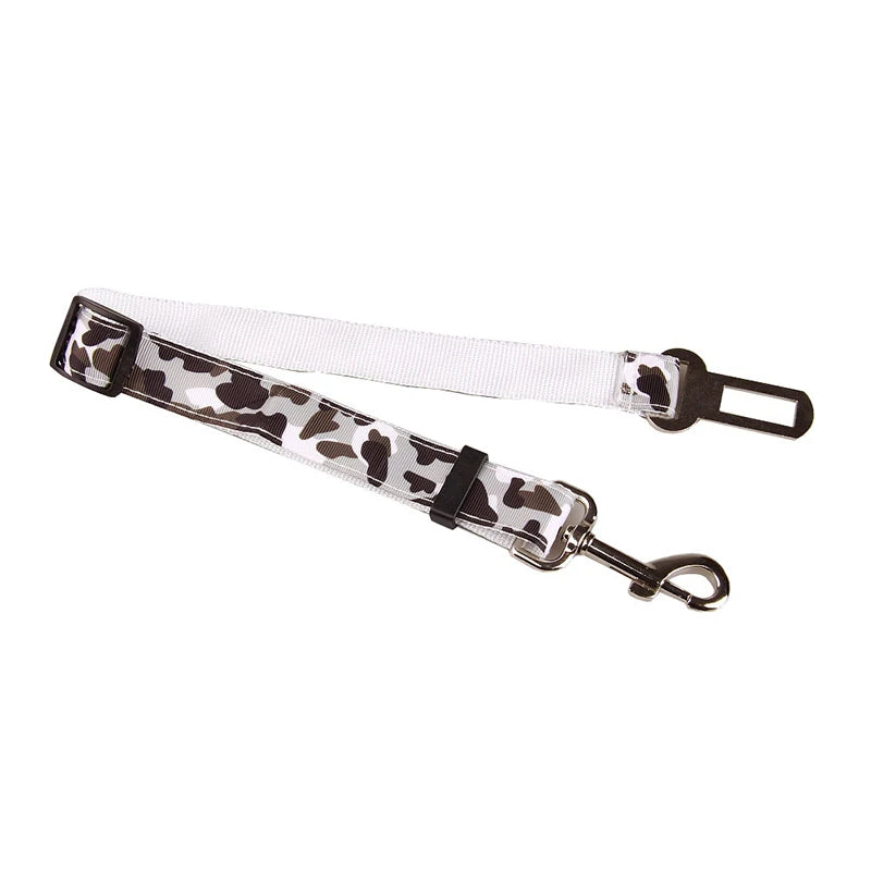 ceinture de securite reglable camouflage noir et blanc