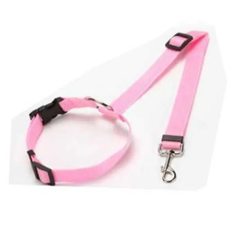 ceinture de securite reglable nylon rose