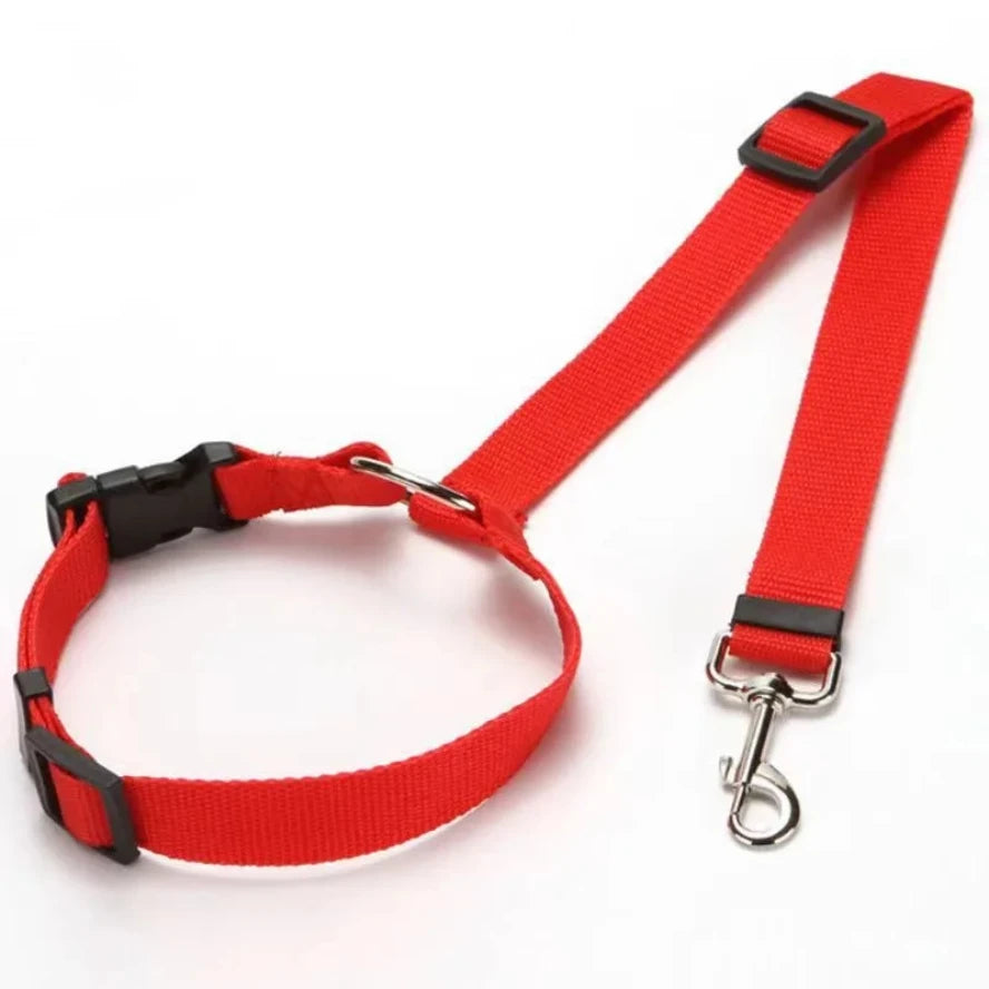 ceinture de securite reglable nylon rouge