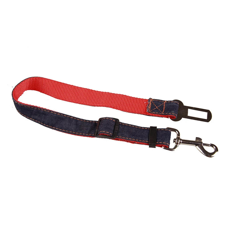 ceinture de securite reglable rouge denin
