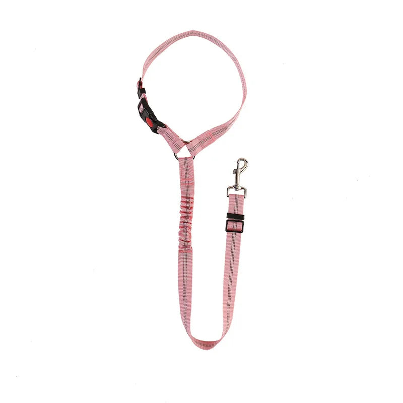 ceinture securite elastique rose clair