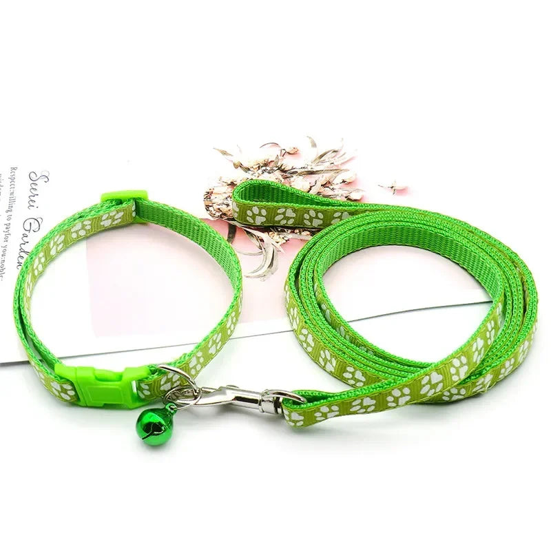 collier et laisse nylon 1,20m vert