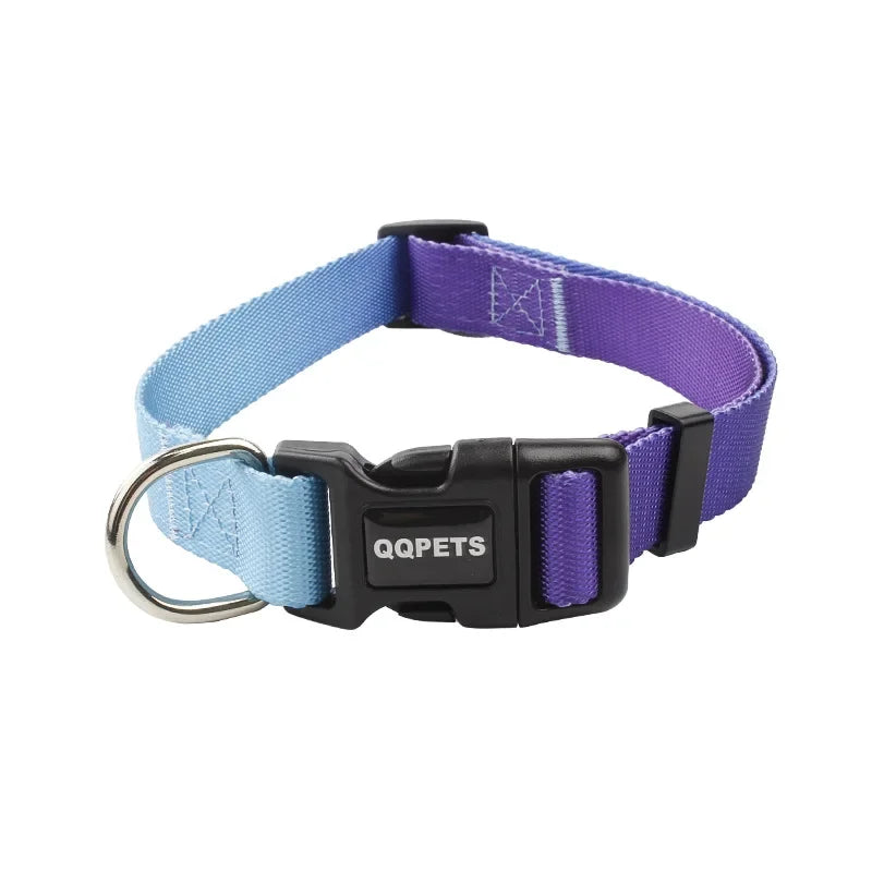 collier nylon bleu ciel et bleu
