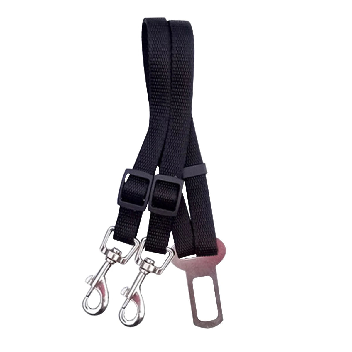 double ceinture de securite nylon noir