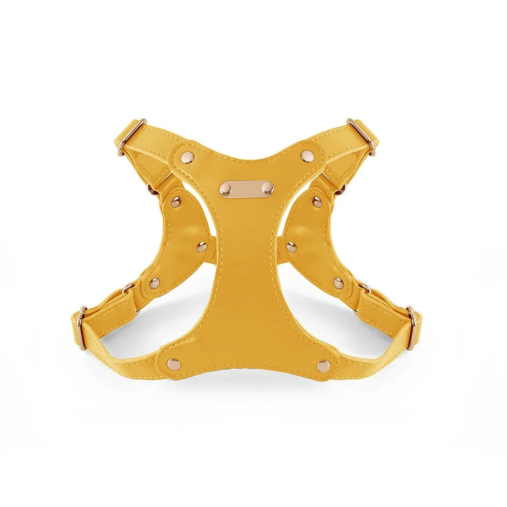 harnais en cuir jaune