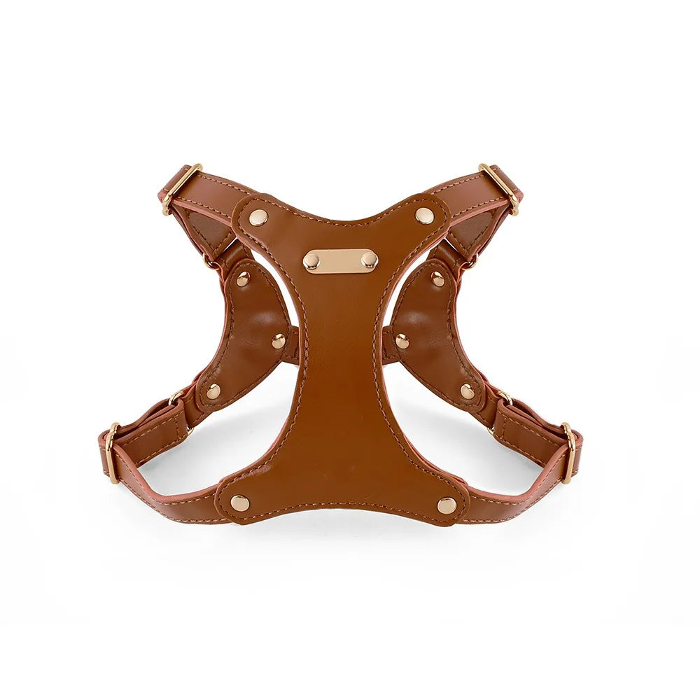 harnais en cuir marron