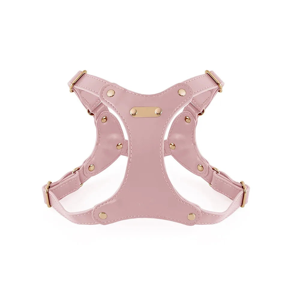 harnais en cuir rose