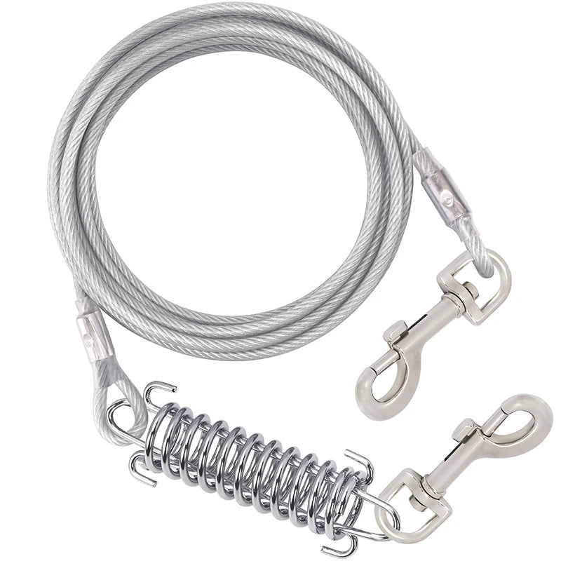 laisse cable amortisseur argente