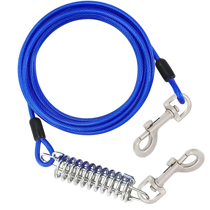 laisse cable amortisseur bleu roi
