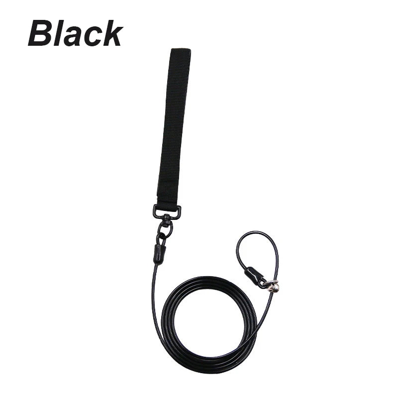 laisse cable lasso poignee nylon noir