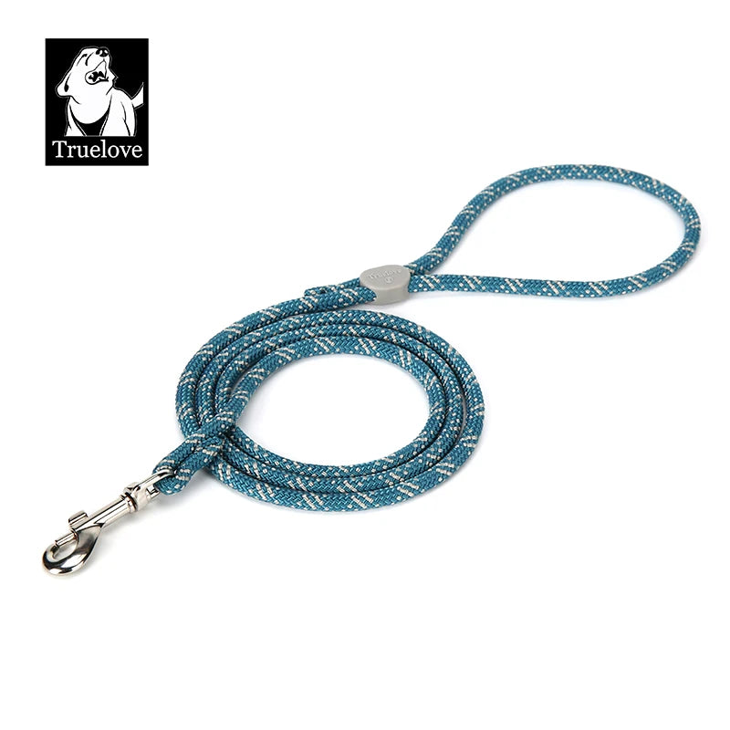 laisse corde 1,20m reflechissante bleu