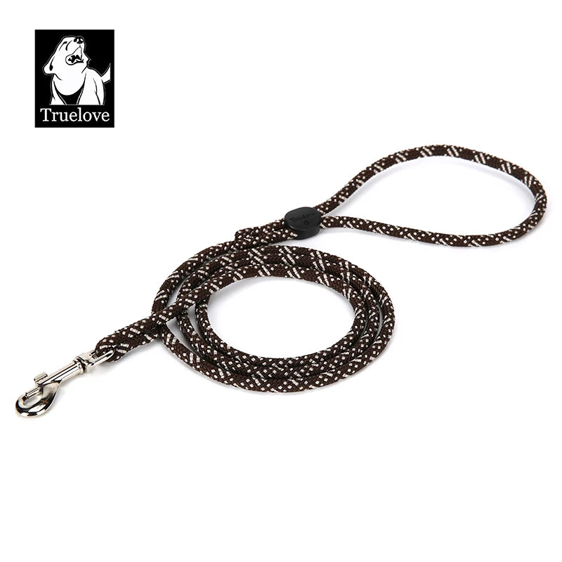 laisse corde 1,20m reflechissante marron