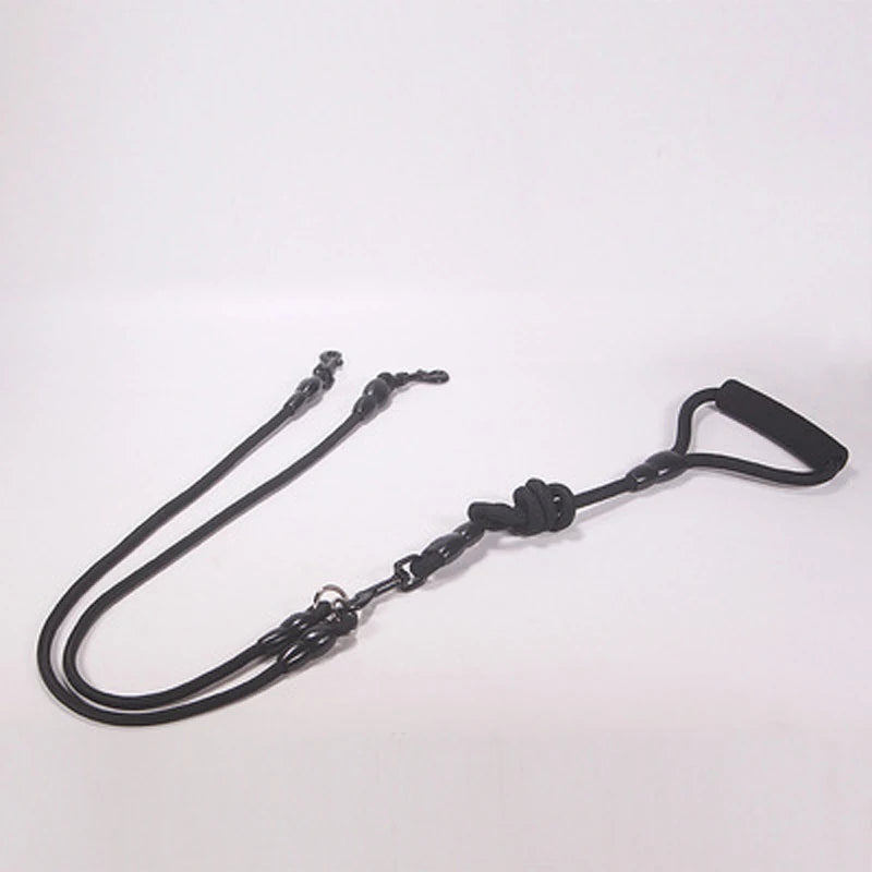 laisse corde 2 chiens noir