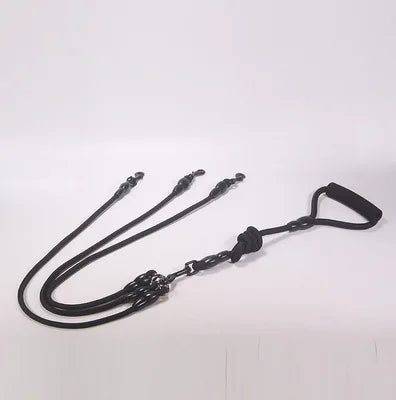 laisse corde 3 chiens noir