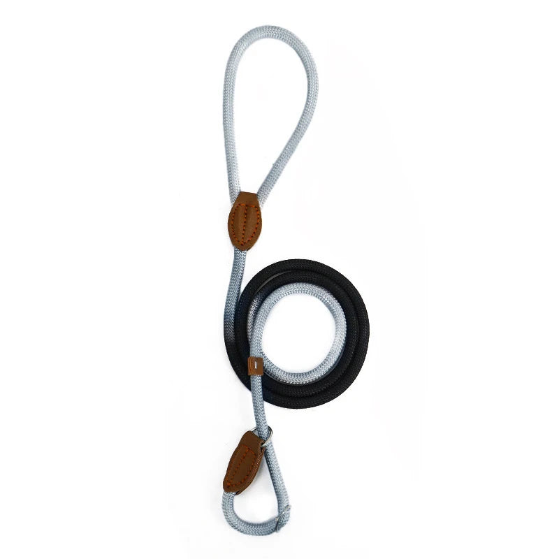 laisse corde lasso pastel gris et noir