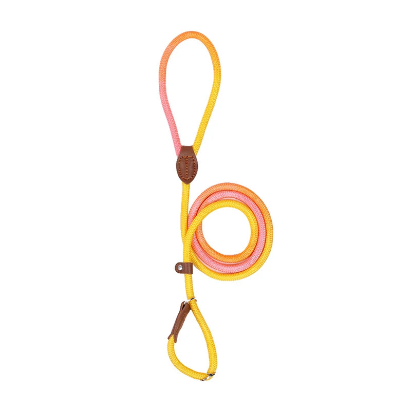 laisse corde lasso pastel jaune et rose