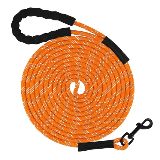 laisse corde longe orange 