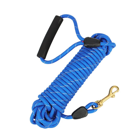 laisse corde longe réfléchissante bleu