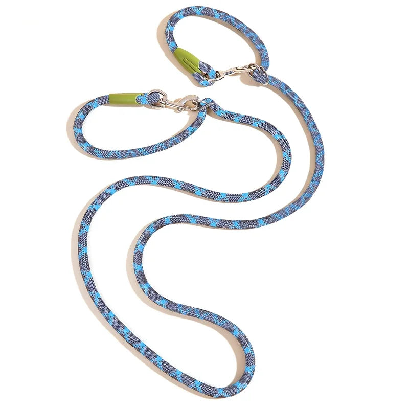 laisse corde mains libres couleur bleu gris