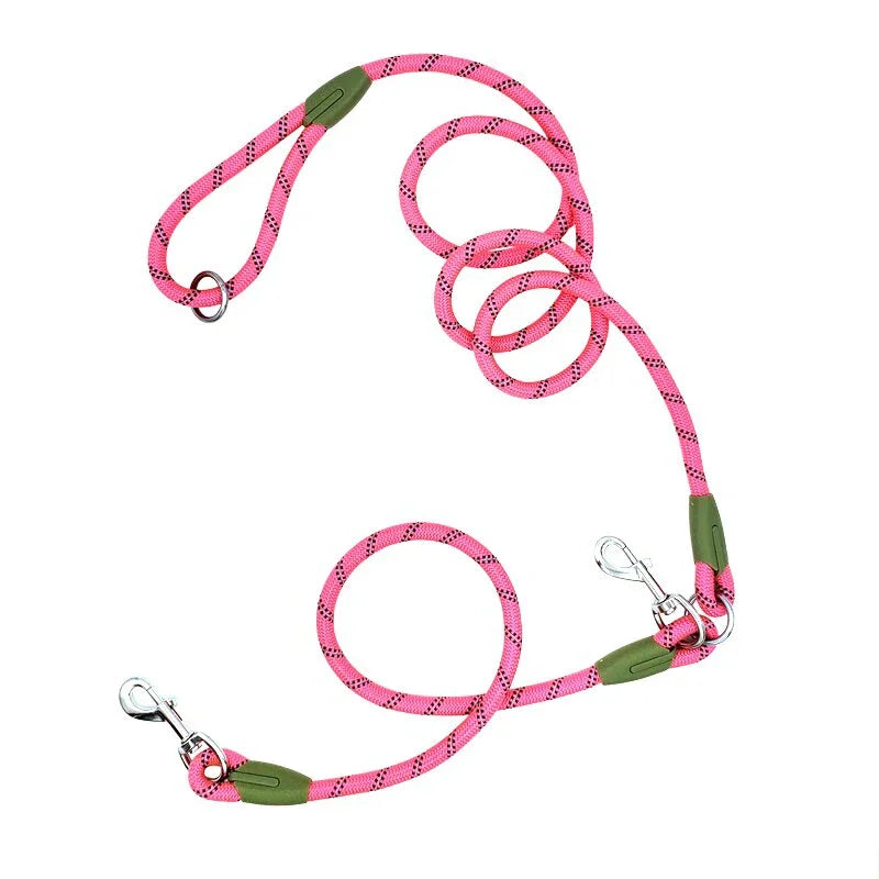 laisse corde mains libres couleur rose