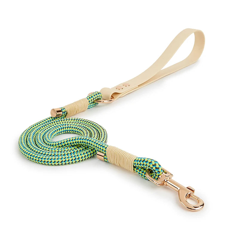 laisse corde motif vert