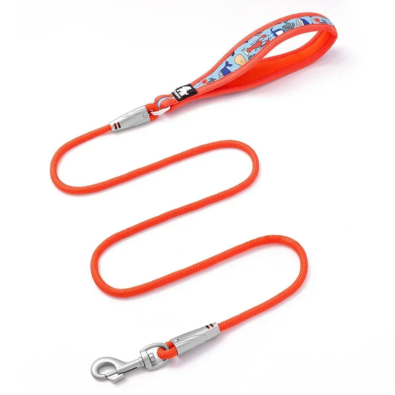 laisse corde nylon large poignee rouge  ecrevisse