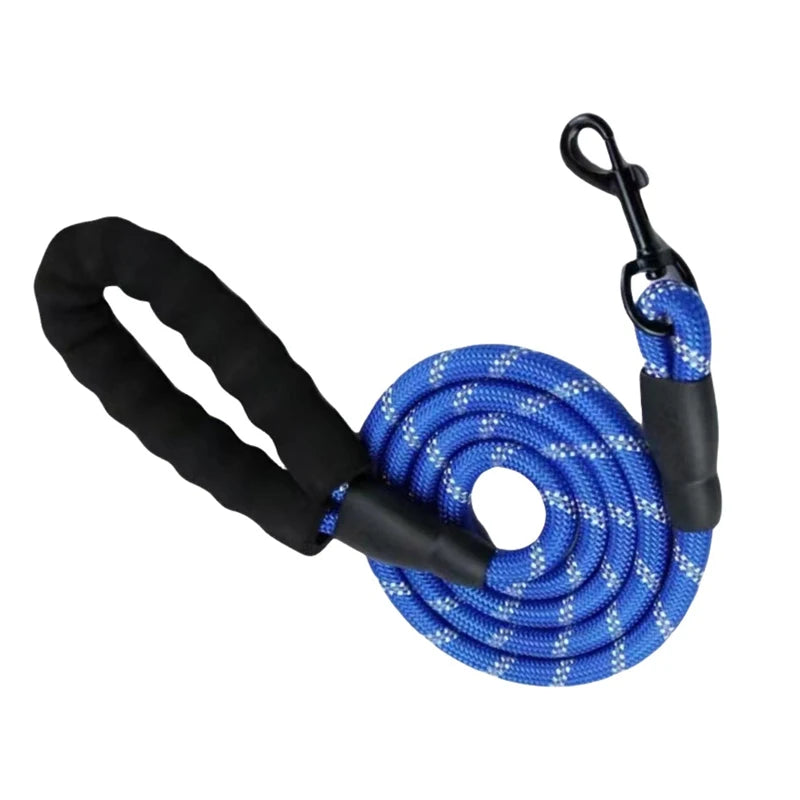 laisse corde poignee en mousse couleur bleu foncé