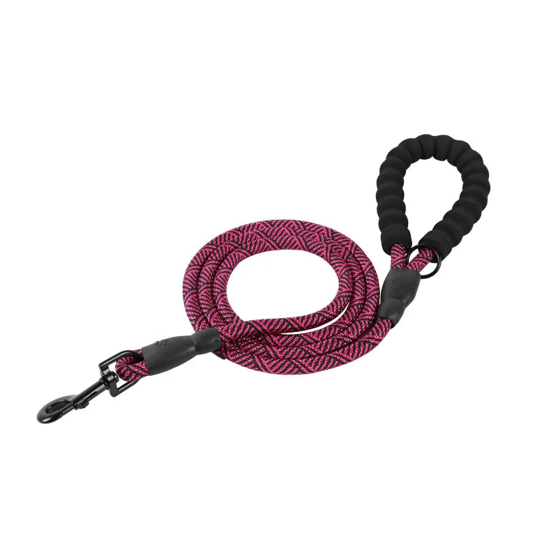 laisse corde poignee mousse nylon violet