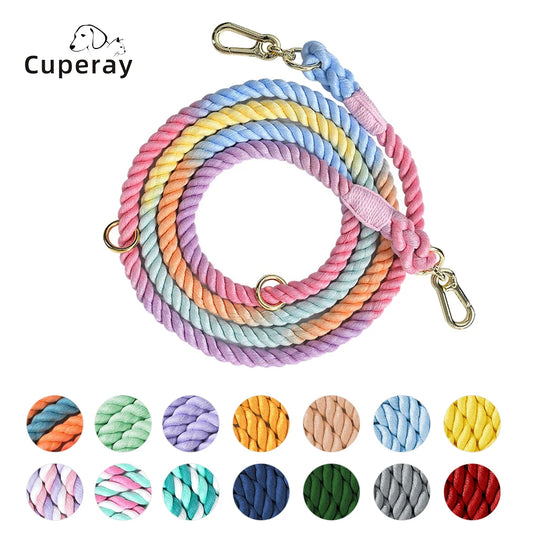laisse corde tressee 2 attaches