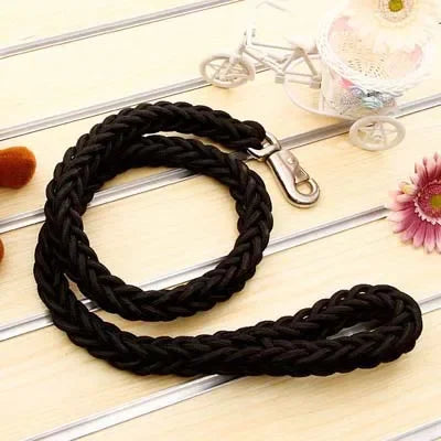 laisse corde tressee nylon couleur noir