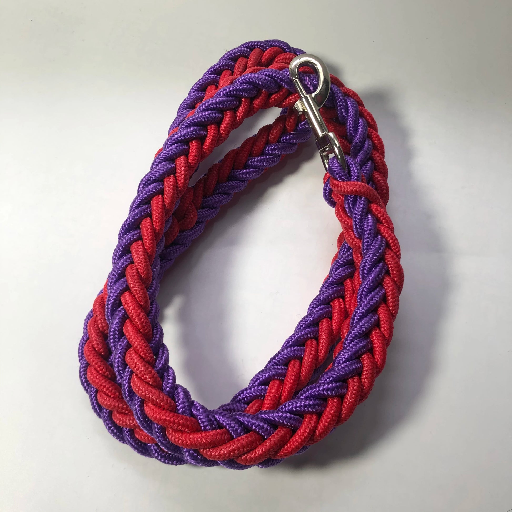 laisse corde tressee nylon violet rouge