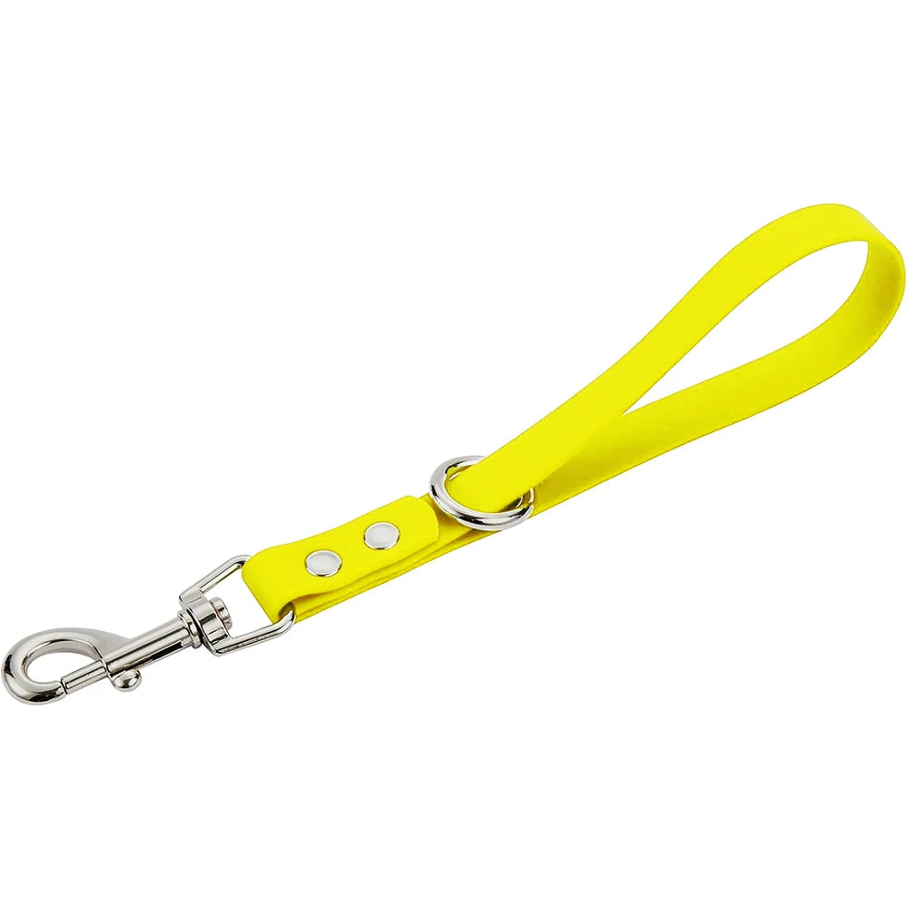 laisse courte PVC jaune