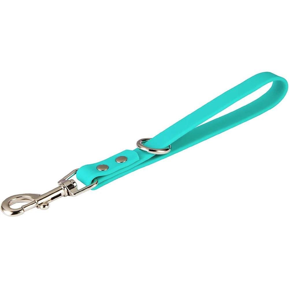 laisse courte PVC turquoise