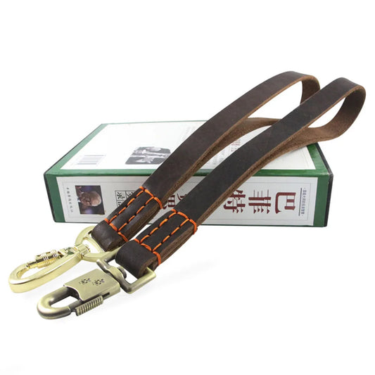 laisse courte en cuir 