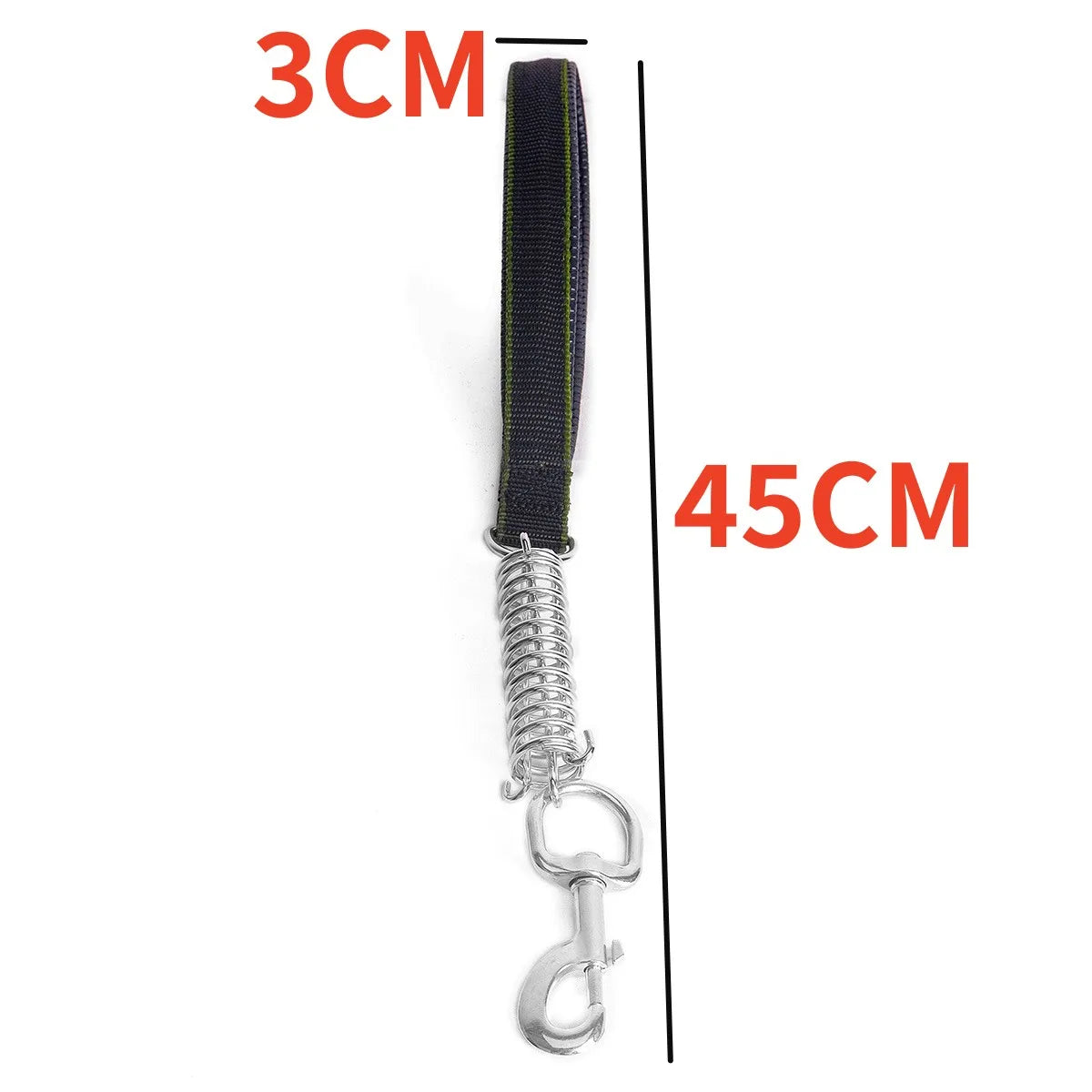 laisse courte nylon amortisseur noir 3cm