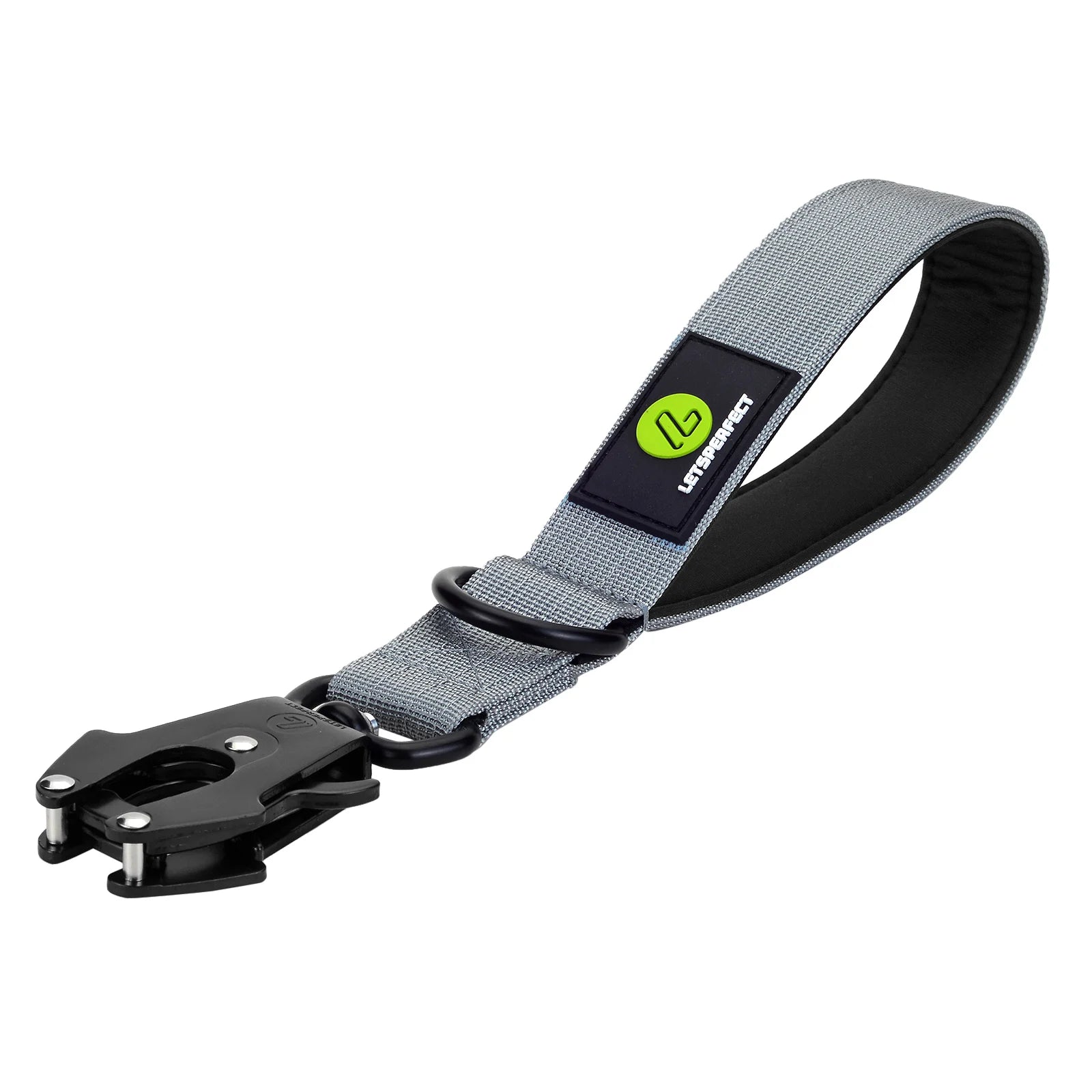 laisse courte nylon attache spéciale  gris