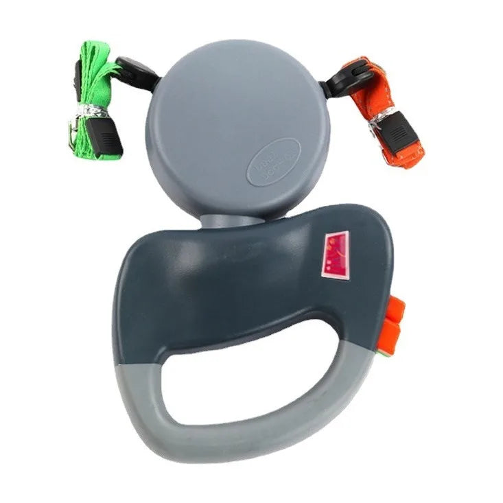 laisse double enrouleur anti enchevêtrement gris