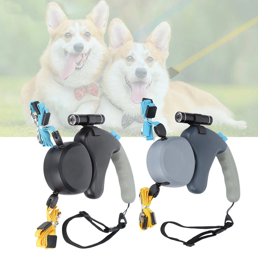 laisse double enrouleur avec lampe