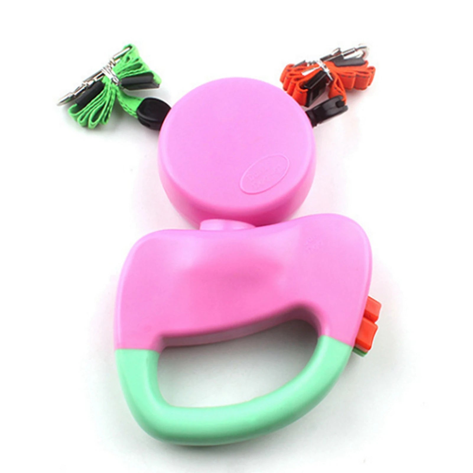 laisse double enrouleur rose